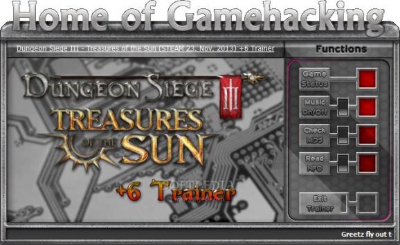 Dungeon Siege III - Treasures of the Sun DLC +6 Trainer for Steam 23.11.2013 screenshot