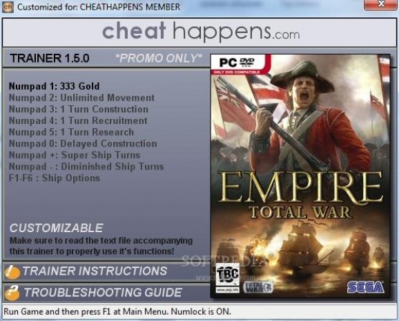 Empire: Total War +1 Trainer screenshot
