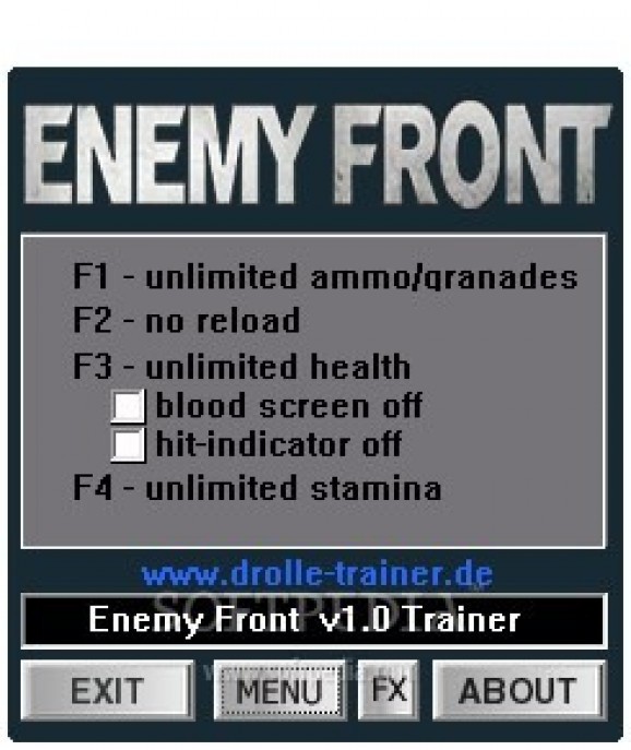 Enemy Front +4 Trainer for 1.0 screenshot