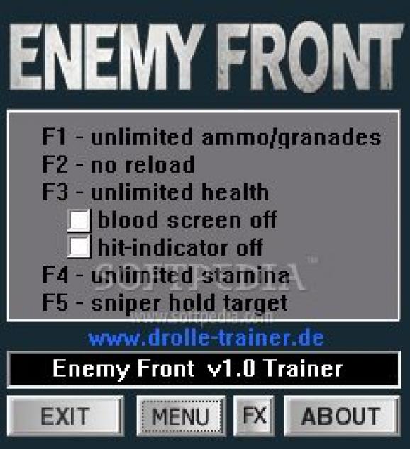 Enemy Front +5 Trainer for 1.0 screenshot