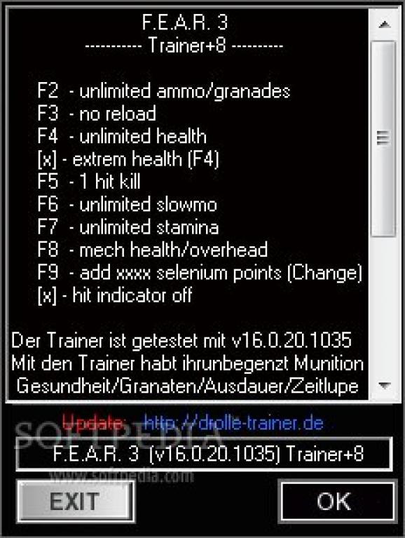 F.E.A.R. 3 +8 Trainer screenshot