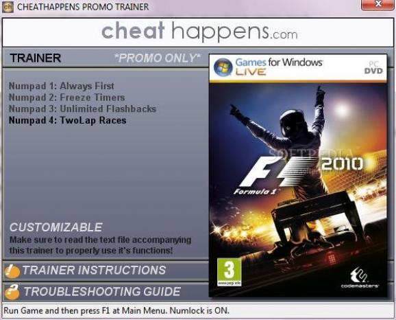 F1 2010 +1 Trainer screenshot