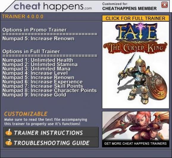 FATE: The Cursed King +1 Trainer screenshot