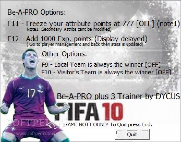 FIFA 10 +3 Trainer screenshot