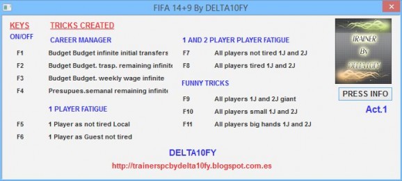 FIFA 14 +9 Trainer for 1.2.0.0 screenshot