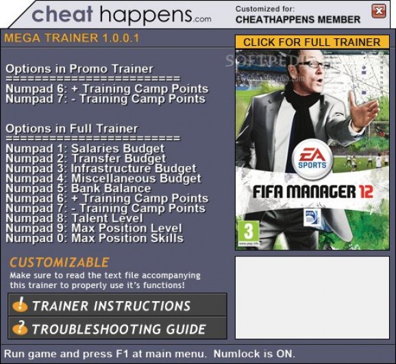 FIFA Manager 12 +1 Trainer screenshot
