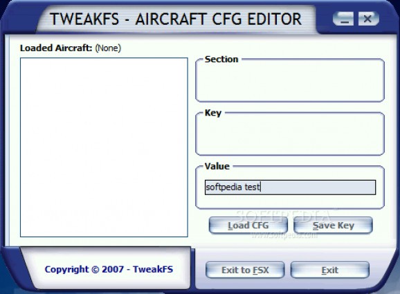 FSX Aircraft.CFG Editor screenshot