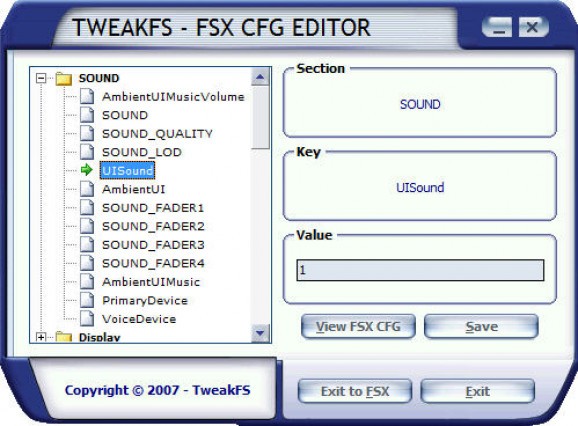 FSX CFG Editor screenshot