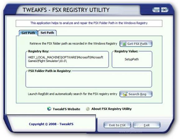 FSX Registry Utility screenshot