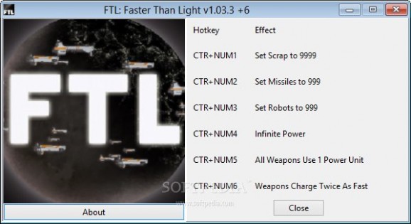 FTL: Faster Than Light +6 Trainer for 1.03.3 screenshot