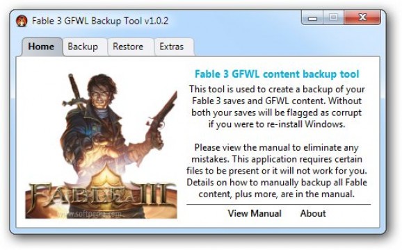 Fable 3 GFWL Backup Tool screenshot