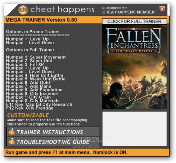 Fallen Enchantress: Legendary Heroes +2 Trainer screenshot