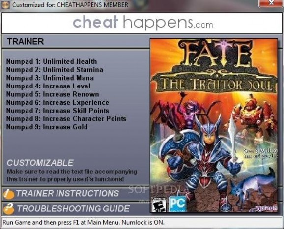 Fate: Traitor Soul +9 Trainer screenshot