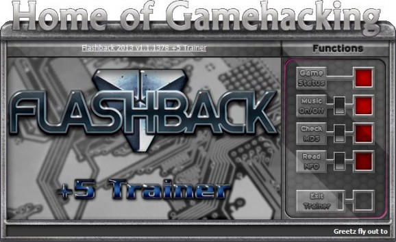 Flashback 2013 +5 Trainer for 1.1.1378 screenshot