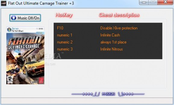 FlatOut: Ultimate Carnage Trainer +3 for 1.0.0.1 screenshot