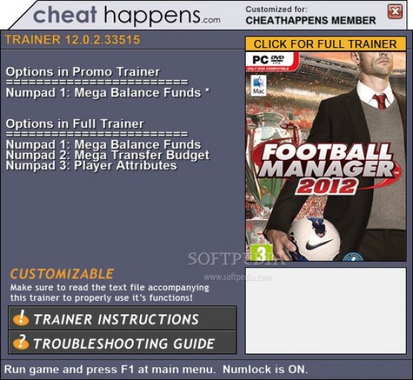 Football Manager 2012 +1 Trainer screenshot