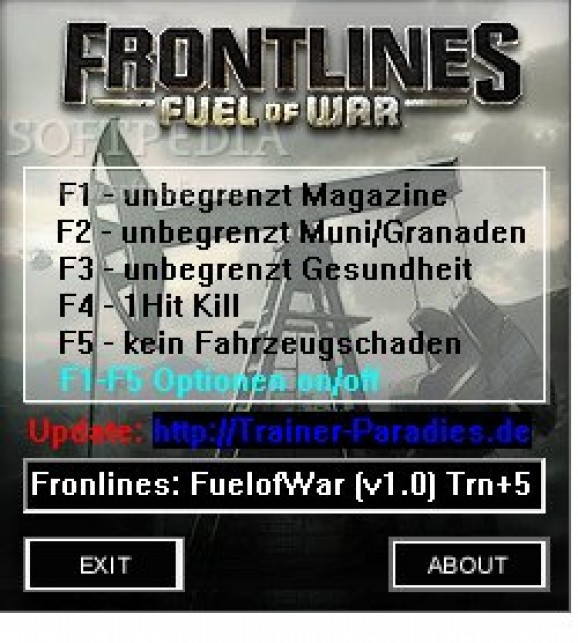 Frontlines: Fuel of War +5 Trainer for 1.01 screenshot