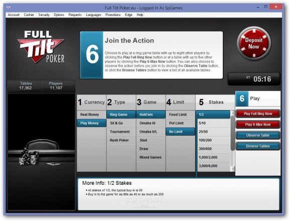 Full Tilt Poker Client screenshot