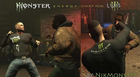 GTA IV: The Ballad of Gay Tony Addon - Monster Energy Shirt for Luis screenshot