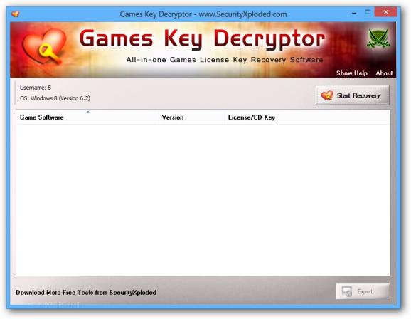 Games Key Decryptor screenshot