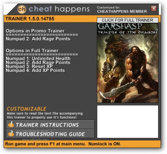 Garshasp: Temple of the Dragon +1 Trainer screenshot