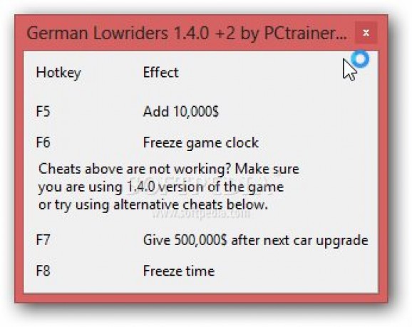 German Lowriders +4 Trainer for 1.4.0 screenshot
