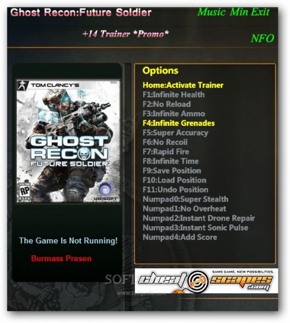 Ghost Recon: Future Soldier +1 Trainer for 1.0.120531 screenshot