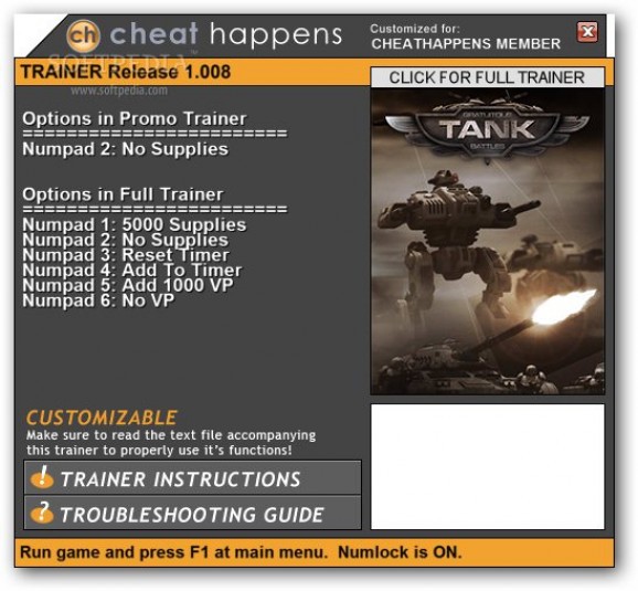 Gratuitous Tank Battles +1 Trainer screenshot