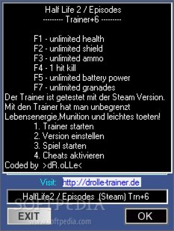 Half Life 2 - Episodes +6 Trainer for Steam screenshot