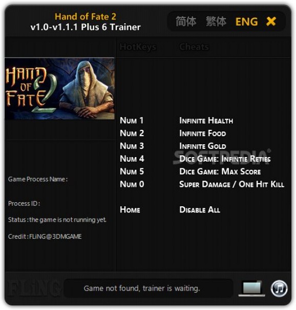 Hand of Fate 2 +6 Trainer screenshot