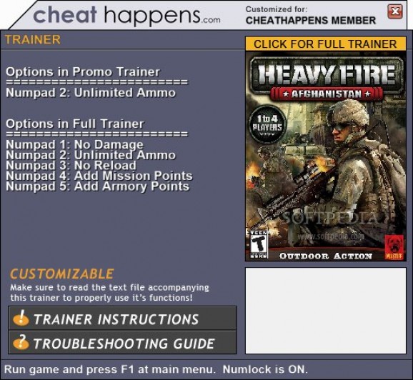 Heavy Fire: Afghanistan +1 Trainer screenshot