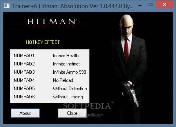 Hitman: Absolution +6 Trainer for 1.0.444.0 screenshot