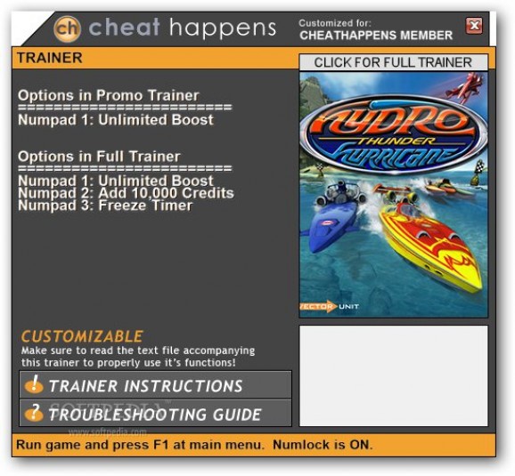 Hydro Thunder Hurricane +1 Trainer screenshot