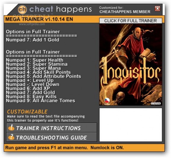 Inquisitor +1 Trainer screenshot