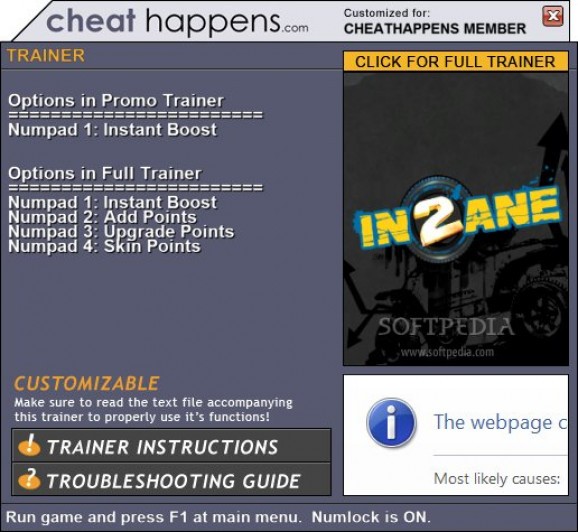 Insane 2 +1 Trainer screenshot