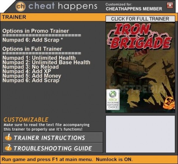 Iron Brigade +1 Trainer screenshot