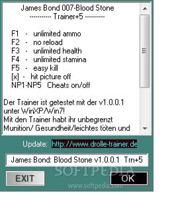 James Bond 007: Blood Stone +5 Trainer screenshot