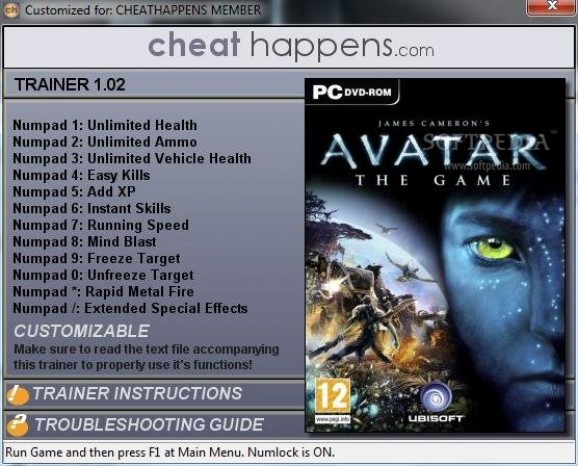 James Cameron's Avatar: The Game +12 Trainer for 1.02 screenshot