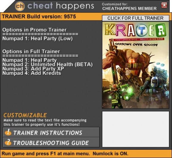 Krater +1 Trainer screenshot