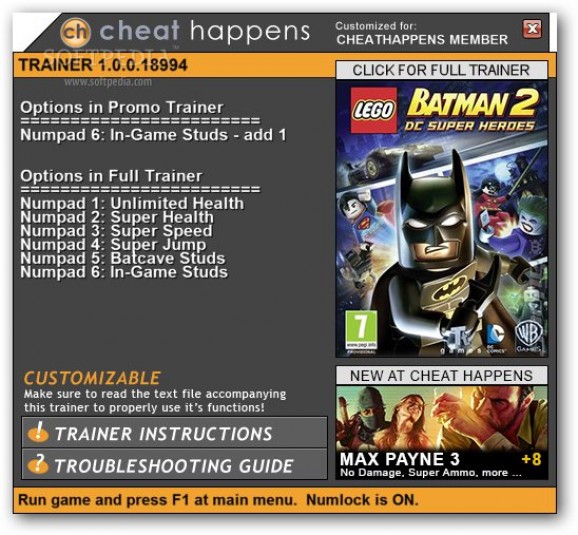 LEGO Batman 2: DC Super Heroes +1 Trainer screenshot