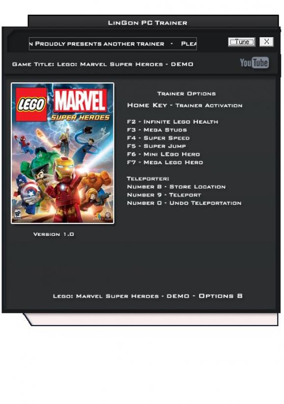 LEGO Marvel Super Heroes +8 Trainer for Demo screenshot