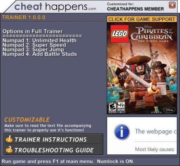 LEGO Pirates of the Caribbean +4 Trainer screenshot