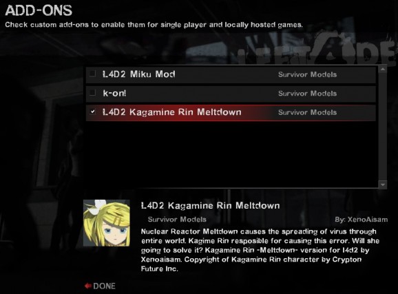 Left 4 Dead 2 Skin - Kagamine Rin - Meltdown (Rochelle) screenshot