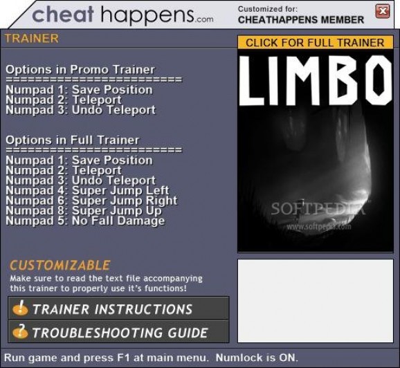 Limbo +3 Trainer screenshot