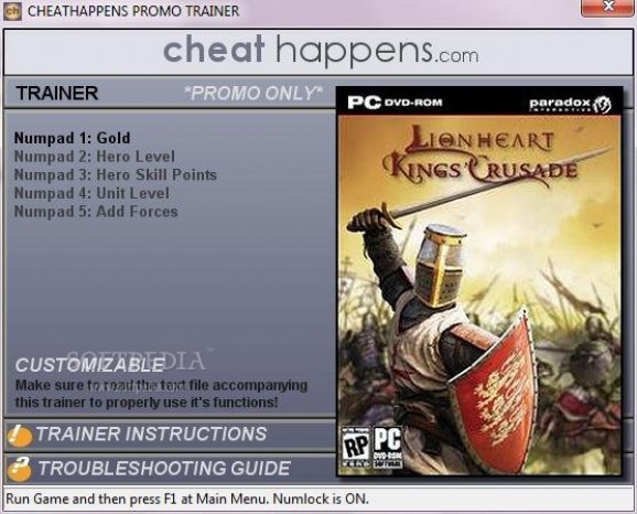 Lionheart: King's Crusade +1 Trainer screenshot