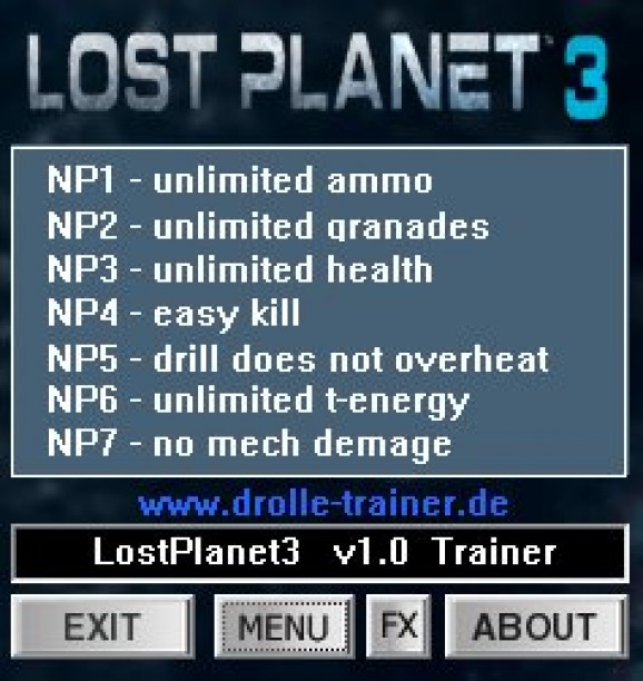 Lost Planet 3 +7 Trainer for 1.0 screenshot