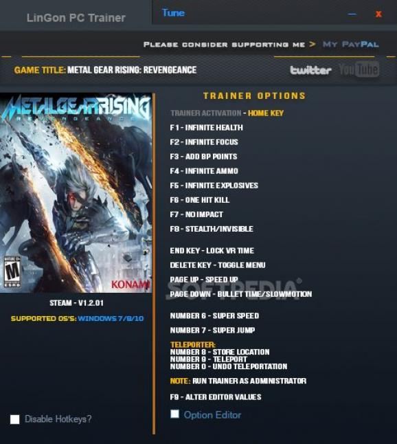 METAL GEAR RISING: REVENGEANCE +21 Trainer screenshot