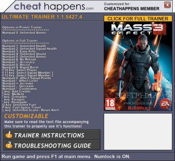 Mass Effect 3 +1 Trainer (DVD) screenshot