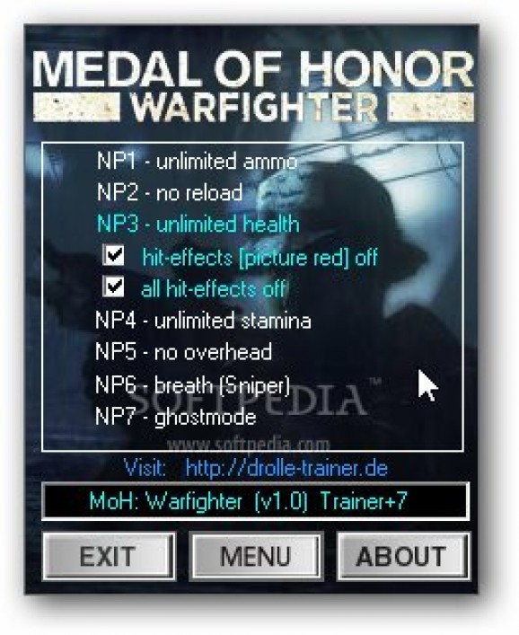 Medal of Honor: Warfighter +7 Trainer for 1.0.0.2 screenshot