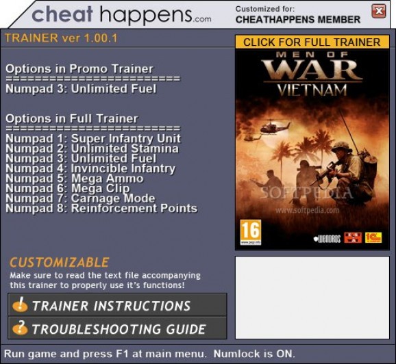 Men of War: Vietnam +1 Trainer screenshot